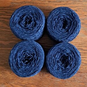 100% Cotton Blue Yarn Lot, 400g